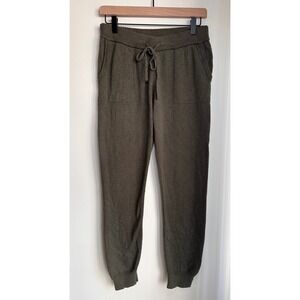 Unavailable - SWTR Knit Cotton Cashmere Blend Jogger Pants Women Olive Green